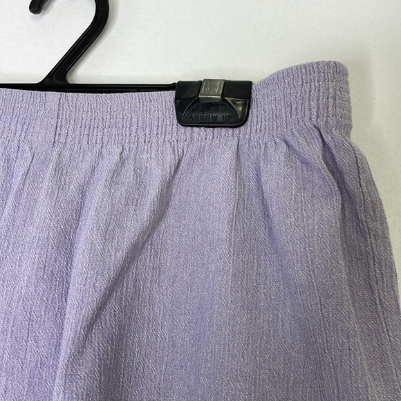 vintage elastic waist crinkle fabric lilac shorts - Picture 4 of 7